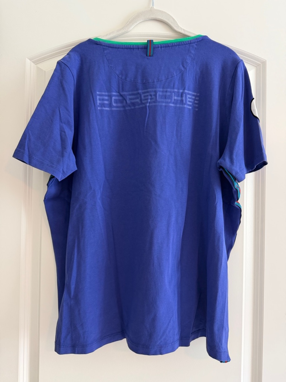 Porsche Martini Racing Blue V-Neck Shirt with Patches Women’s XL - Picture 6 of 7